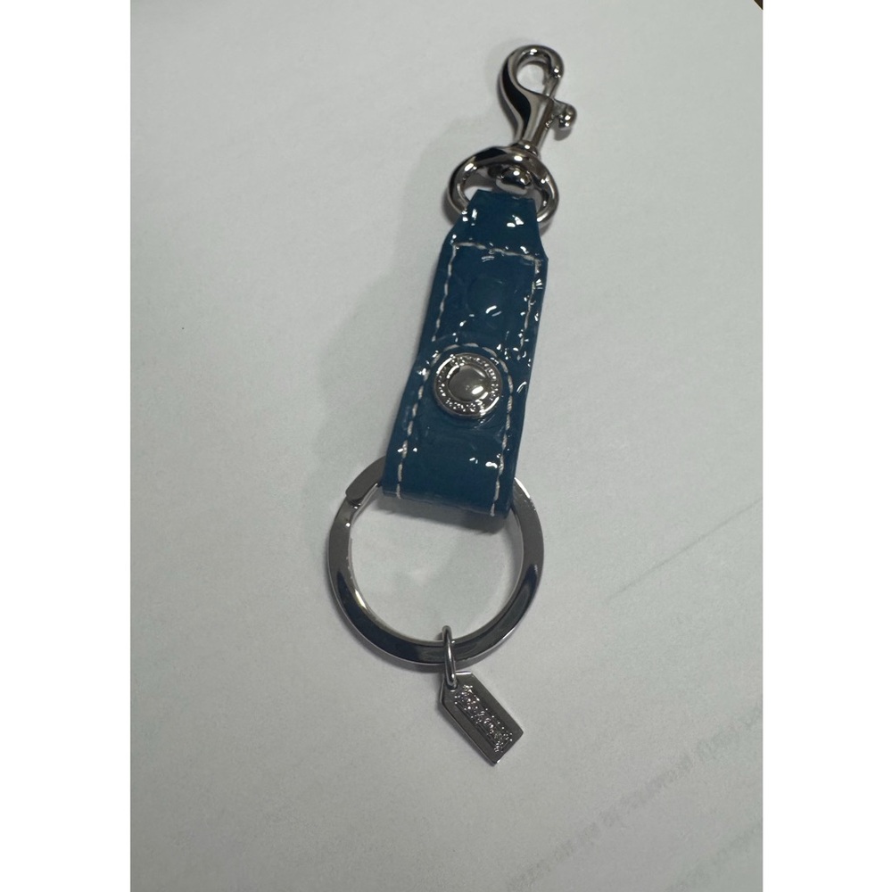 Coach Blue Keychain with Silver Accents